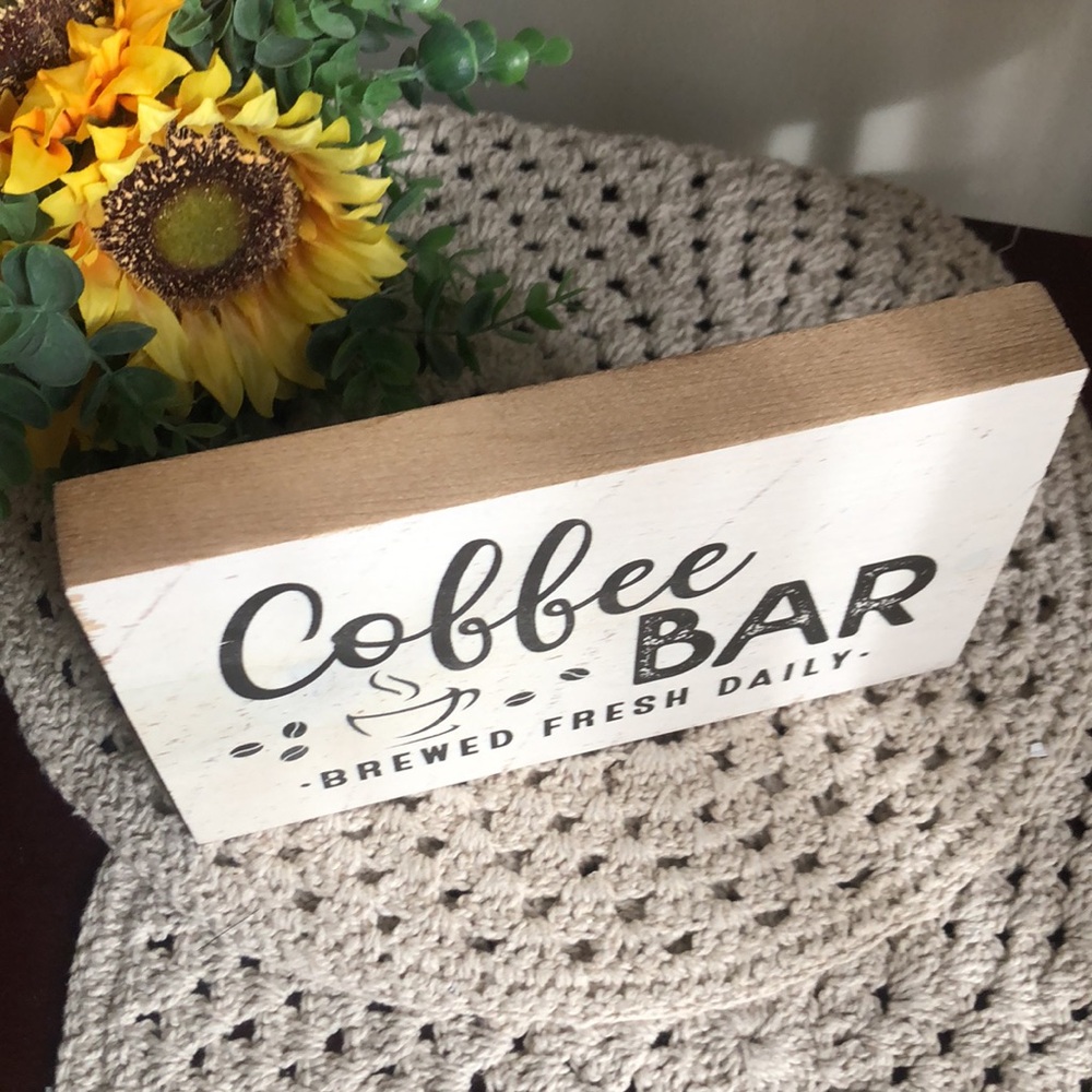 Coffee Bar Rustic Wood Sign Decor - Picture 2 of 6